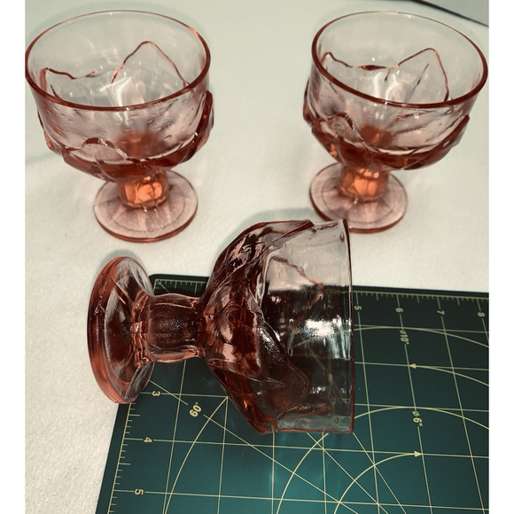 Lot of 3 Tiffin Franciscan Glass Pink Cabaret Champagne Sherbet 4.5" Tall Tulip - Picture 10 of 11